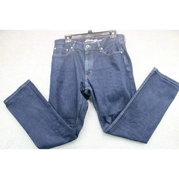 Men's Dark Denim Eddie Bauer Jeans-32 x 30 - Picture 7 of 8